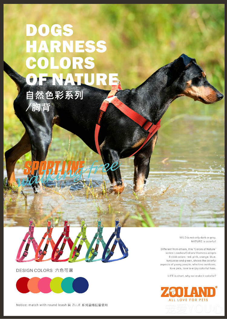 Zooland pet leash dog large, medium and small dogs go out to walk the dog chest and hold the baby bag collar chain