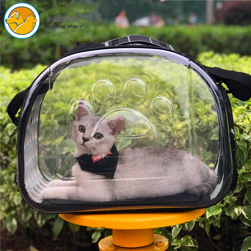 Cat go out bag Pet foldable hand-held one-shoulder messenger portable bag dog transparent space capsule box backpack