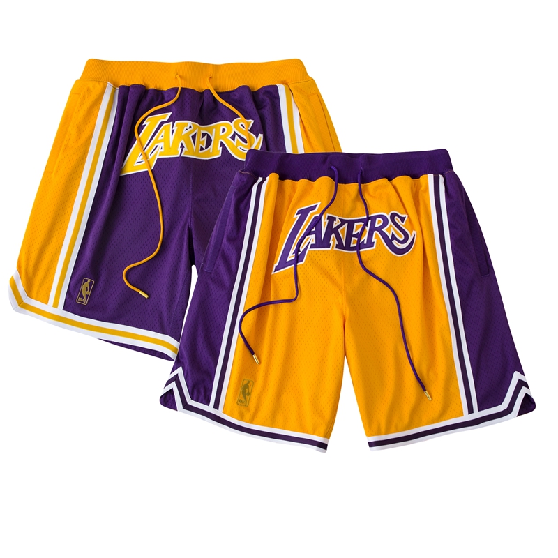 Roaring little eyes JUST DON JD Lakers LAKERS embroidery mesh shorts James Cosby