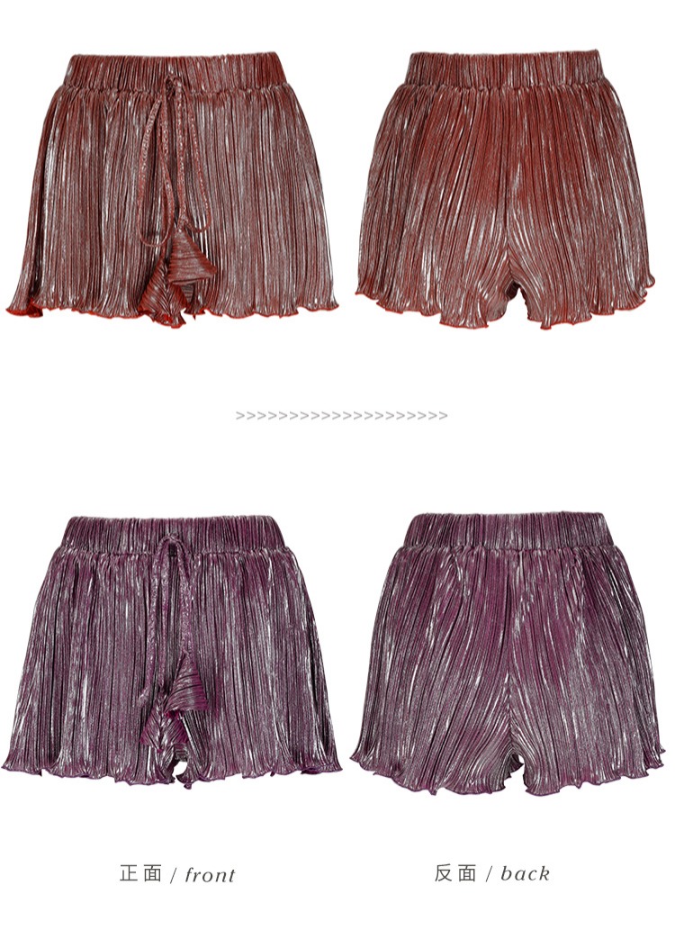 SINCETHEN Nấm boho xếp li trắng bên bờ biển kỳ nghỉ rộng chân quần short mùa hè nữ không khí quần short nữ đẹp