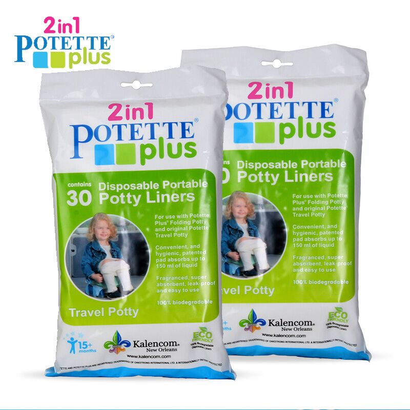 American Potette Plus Kidsren's Portable Toilet Comes with Disposable Liners and Toilet Cleaning Bags, 30 Pieces
