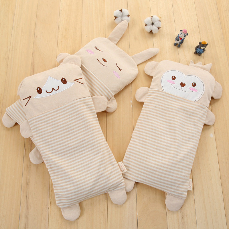 Baby Pillow 0-1-3 Year Old Pure Cotton Newborn Child Buckwheat Pillow Kindergarten Baby Cartoon Pillow Season Universal