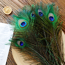 (True peacock feathers)Natural animal feathers dried flowers Wedding flower arrangement Home decoration ornaments living room jewelry