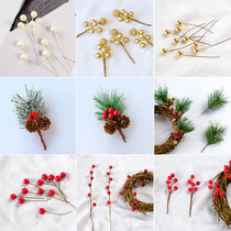 (Simulation berry)Pine needle wreath diy material pack Christmas Creative decoration Kindergarten handmade accessories