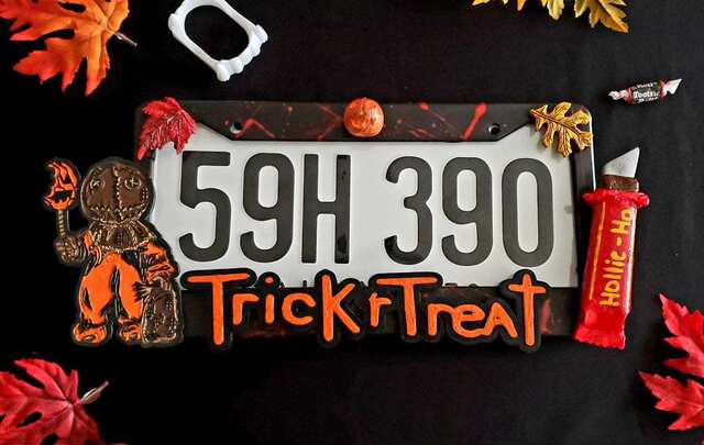 HalloweenLicensePlateFrame万圣节个性迈克尔迈尔斯车牌框架