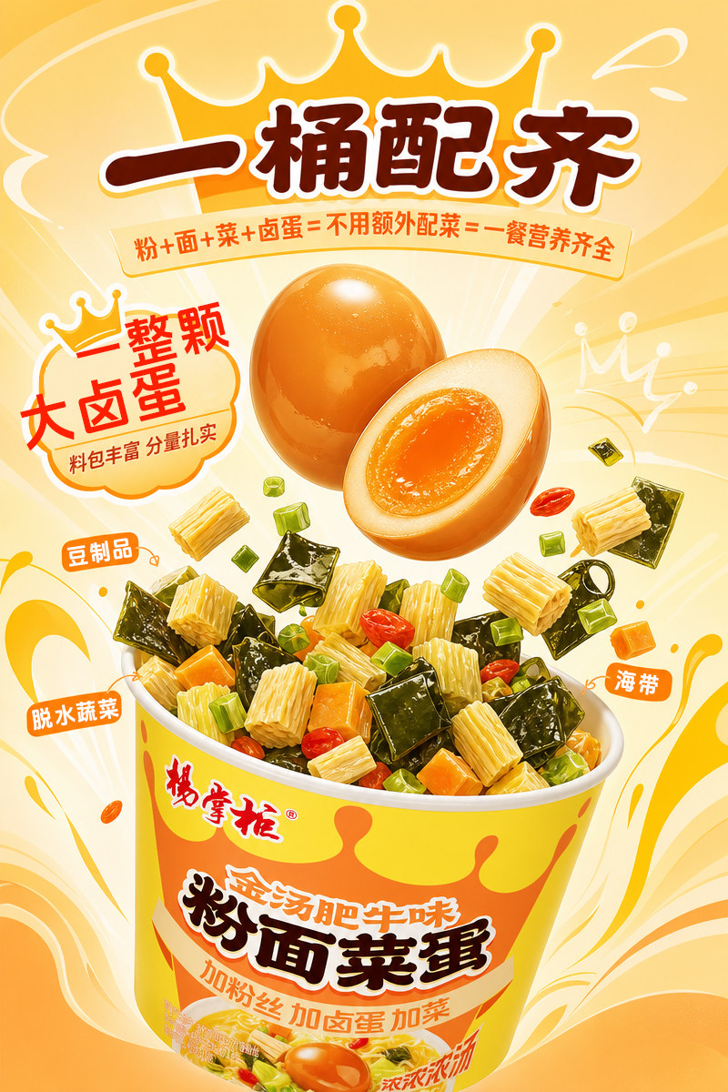 安享好物 安享E级泡面-杨掌柜金汤肥牛粉面菜蛋 国标 