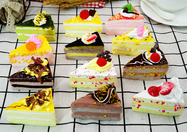 Creative Infinite Craft Gift Hem Accessories High Simulation Triangle Mousse Cake Model Dessert Cake Shop Window Show