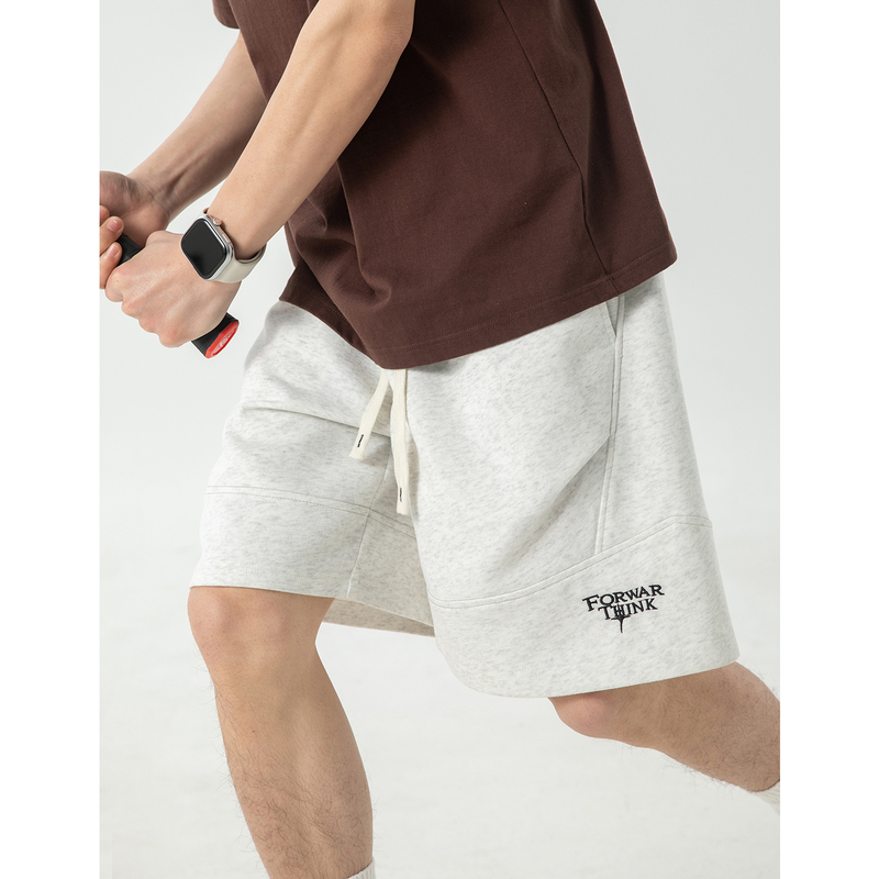 Wukong Has in Stock American-Style Letter Embroidered Sweatpants, Casual Sports Shorts for Men, Summer Trendy Brand Mid-Length Pants, Loose Five-Point Pants