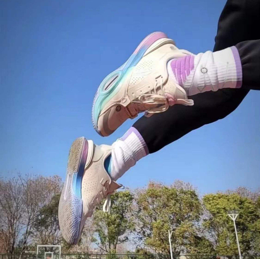 Li Ning 2022 New All-City 10 Cotton Flower Sugar Shock Rebound Basketball Shoes Men 10 Real Fight ABAS009