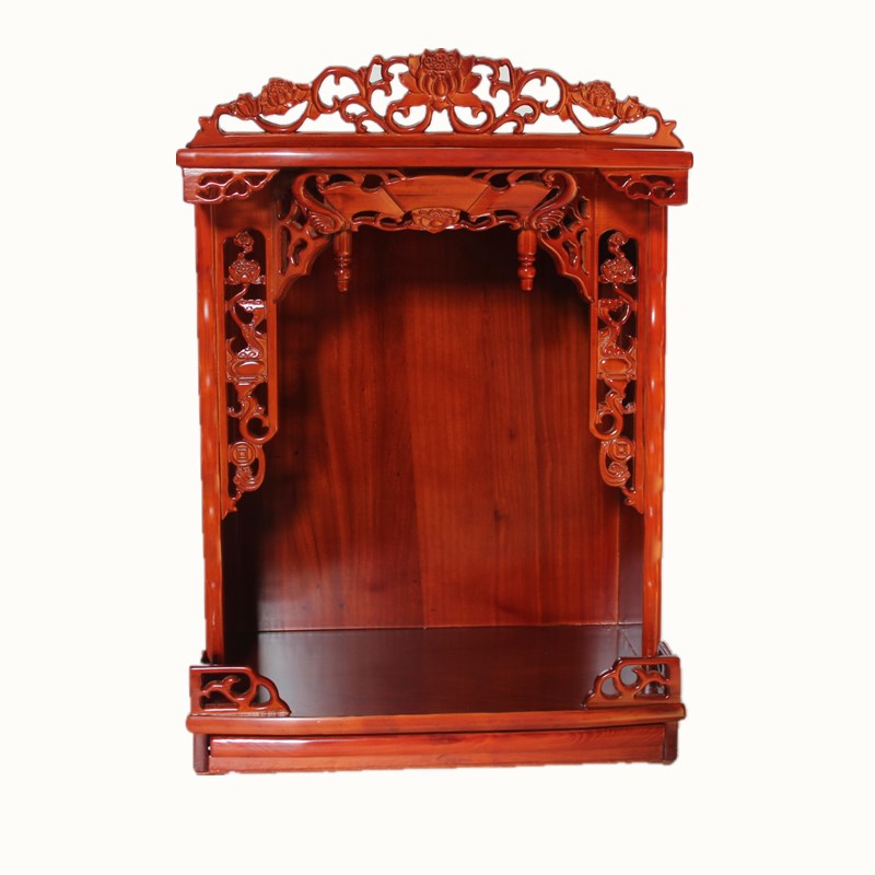 New solid wood shrine Shenlou Buddha House Buddha House Buddha Terra Buddha Buddha's Niches Cabinet Hanging Cabinet Inlaid With Buddha Table For Desk Stand Cabinet