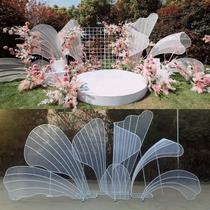 Wedding props Wrought iron paste yarn petals large stage background ornaments Hotel wedding mall decoration beautiful scenery layout