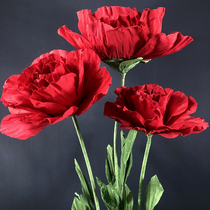 Wedding arrangement Decorative Props Large Paper Art Emulation Red Rose Flowers Road Leading Nets Red Photography Commercial Beauty Chen Windows