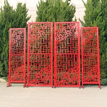 New Chinese style screen wedding background decoration Fu Lu Shou Xi screen Chinese wedding props iron style Chinese screen
