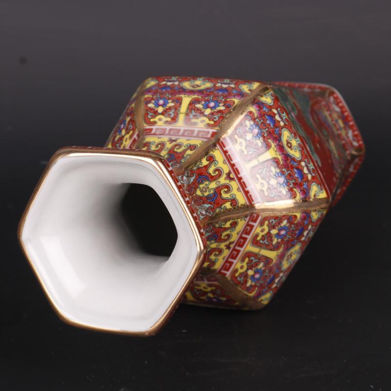 25.7CMCeramic Vase Antique Collection Living Room Decoration Enamel Porcelain Home Furnishing Ornaments Housewarming Gift