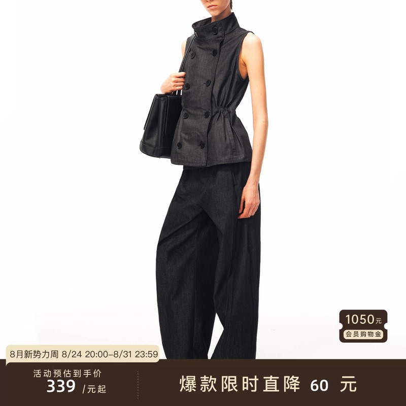 Jcaesar Women Adventure Stand Collar Genuine Leather Vest High-Quality Xinjiang Cotton Lightweight Genuine Leather Double-Breasted Design Jcaesar Women Adventure Stand Collar Genuine Leather Vest High-Quality Xinjiang Cotton Lightweight Genuine Leather Double-Breasted Design
