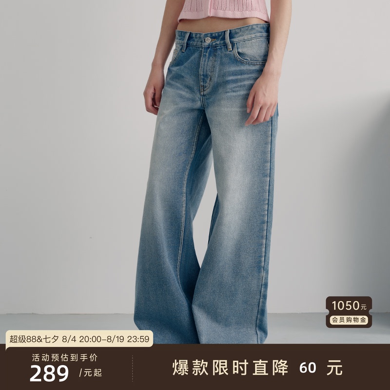 Jcaesar Denims Light Blue Washed Jeans, Straight-Leg Style, Natural Distressed Look, Relaxed Feel Jcaesar Denims Light Blue Washed Jeans, Straight-Leg Style, Natural Distressed Look, Relaxed Feel