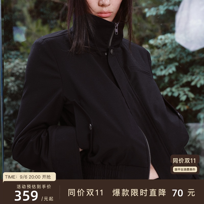 Jcaesar Women Plaid Patchwork Black Jacket, Short and Narrow Version, Multiple Wearing Styles, Studded Decoration