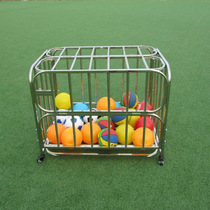 Kindergarten ball frame Mobile hand push ball car Stainless steel ball car Ball storage basket Folding cart basketball frame