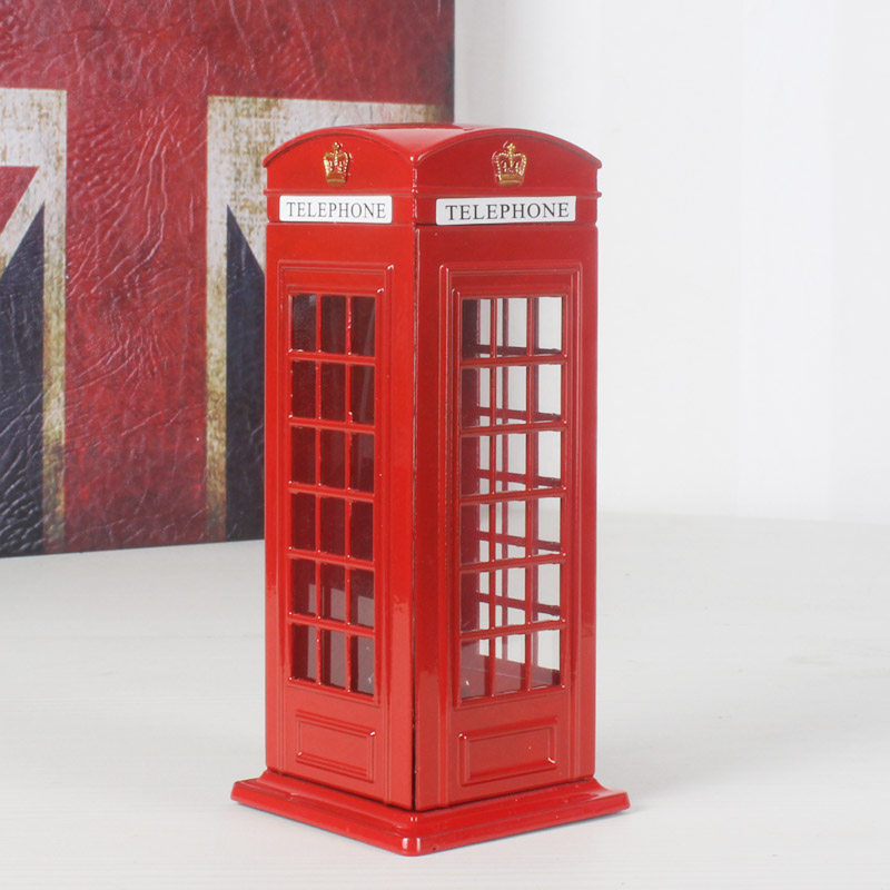 Children's piggy bank creative cute London Phone Booth piggy bank British style home decoration 