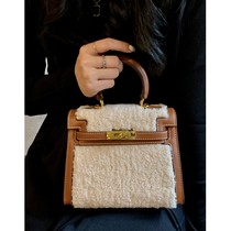 Autumn ladies bag premium sensual lamb hair Kelly bag handbag 2021 new womens bag fashion shoulder crossbody bag