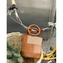 Autumn Womens Bag Winter 2021 New Womens Plaid Patchwork Contrast All-match Handbag Bucket Shoulder Crossbody Bag