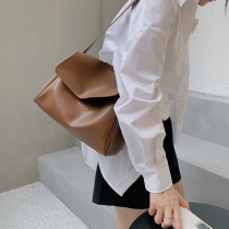 MAOMIBAG soft leather bucket bag large capacity shoulder bag foreign style portable shoulder bag solid color versatile casual bag