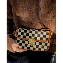 womens autumn bag premium checkered canvas bag autumn winter 2021 new trendy single shoulder underarm crossbody bag