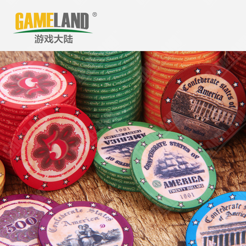 Game Continent Texas Hold'em Chip Coin 10g American Historical Ceramic Chip Double Sided Style