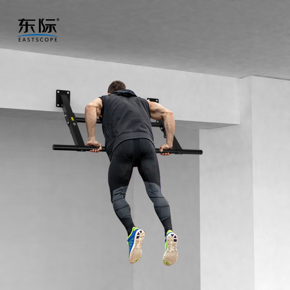 The east side beam is fitted with pull-up depth horizontal bar lifting rings that do not touch the head shelf for home fitness equipment