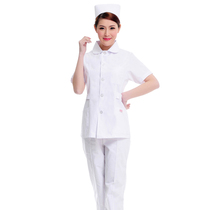 Nurse clothing short sleeve summer round neck split oral dental outpatient work clothes pharmacy clothing pants 2-piece set