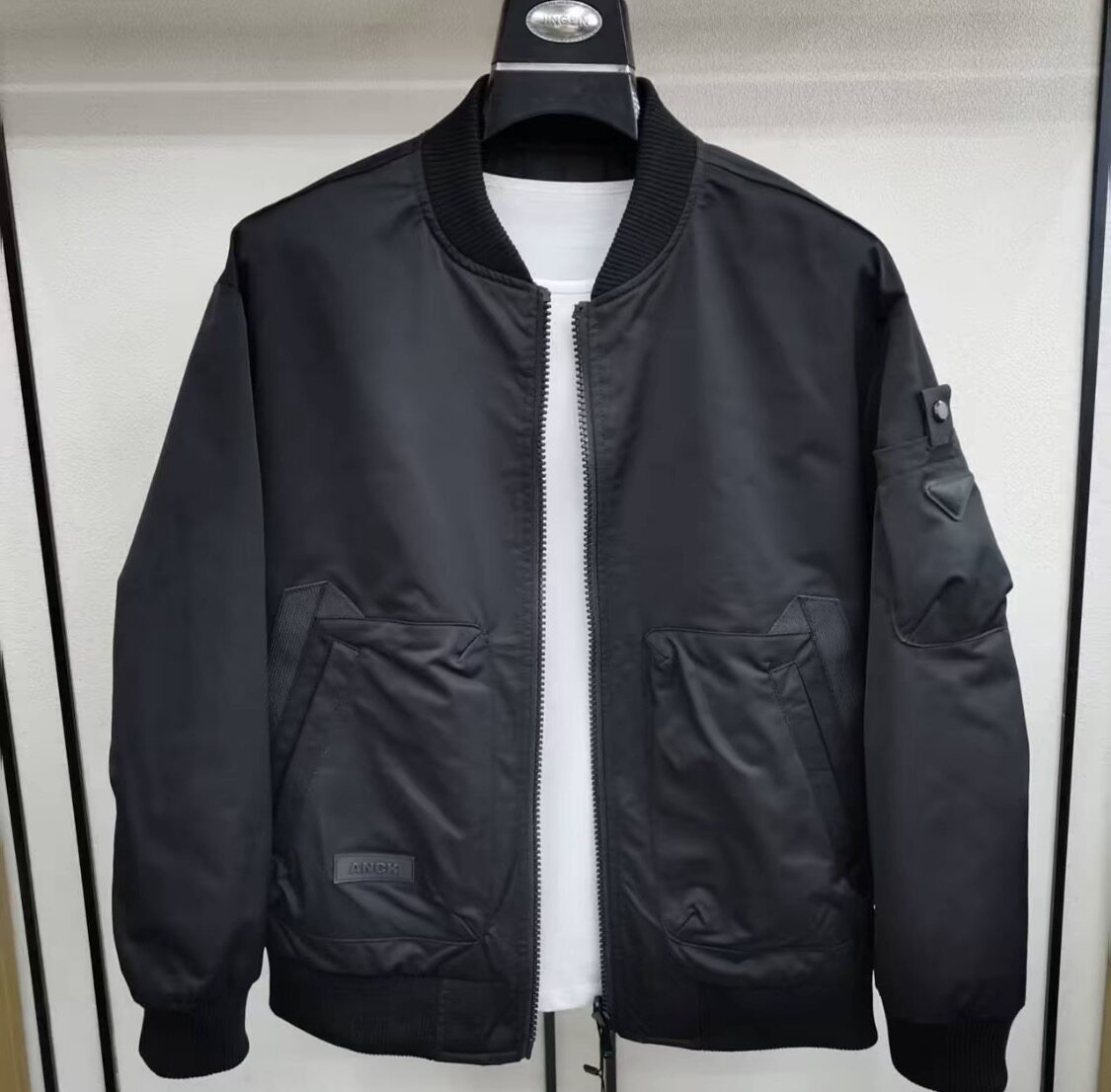 Autumn new men's baseball uniform double-sided jacket 2026 fashion trend versatile casual simple solid color jacket