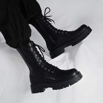 Martin Boots for Men, British Style, High-Top Genuine Leather Work Boots, Motorcycle Boots, Men's Height-Increasing Winter New High-Top Leather Boots