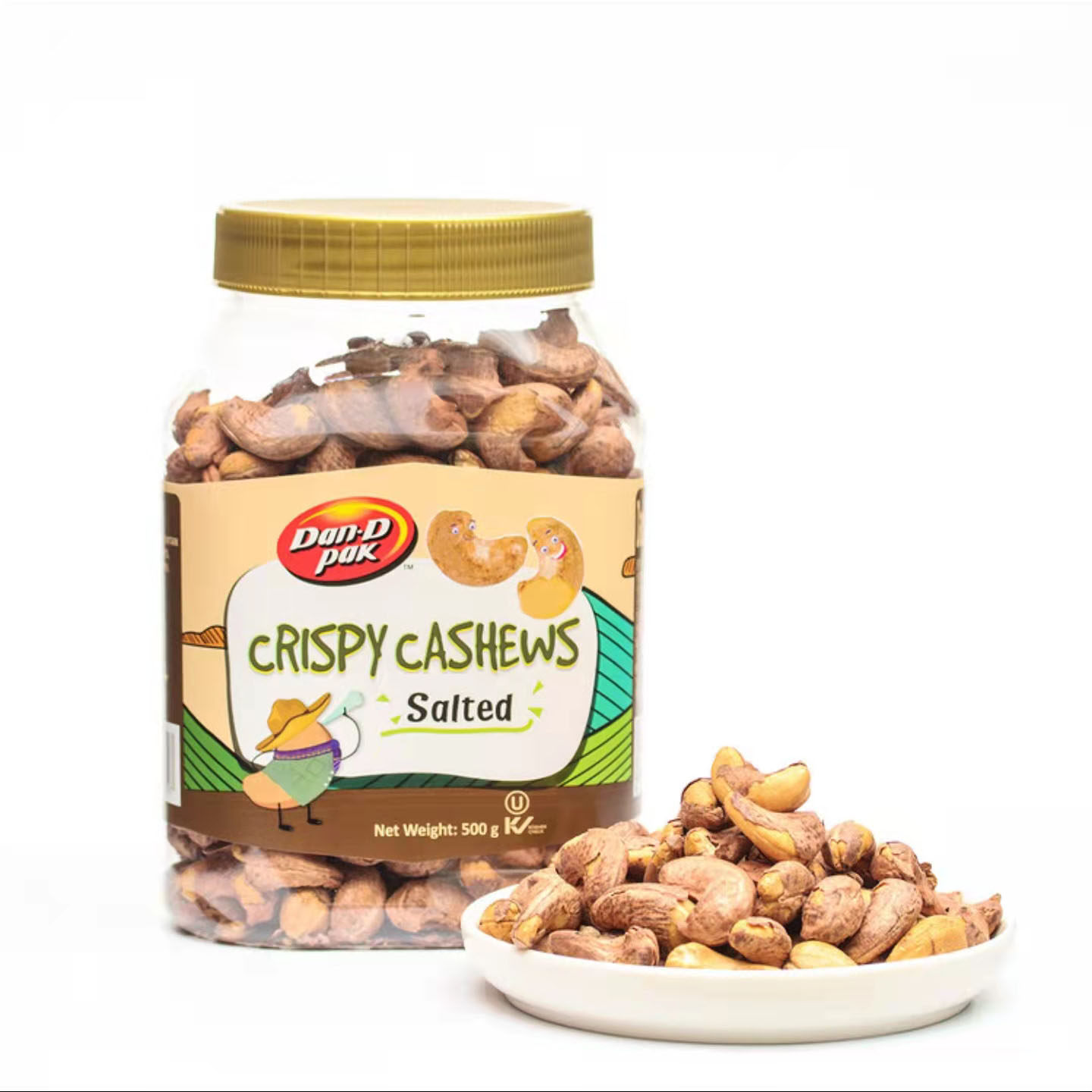 Vietnam imports DAN D PAK salt ovens with crisp cashew nuts 500G cashew nuts with leather dried fruit nuts rind