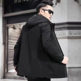 Осенний демисезонный зимний плащ, куртка, длинная цветная ветрозащитная толстовка с капюшоном, средней длины