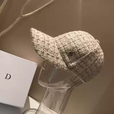 French autumn and winter New hat female Plaid celebrity wind cap female Korean version of Joker Net red tide sunshade baseball cap