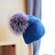 French new style fox fur ball double-layer warm knitted hat autumn and winter rabbit fur versatile ear protection pile hat wool hat for women