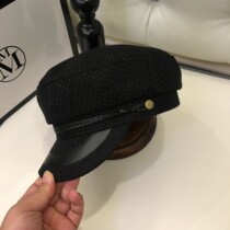 French autumn and winter woolen hat men and women Korean version of cap tide flat top hat navy hat painters hat painters hat beret