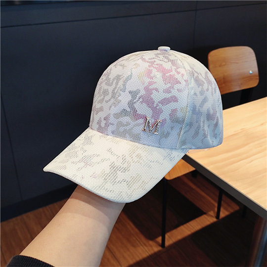 French hat women's spring and summer all-match sunshade camouflage Korean style fashionable breathable baseball cap with face-shaped small peaked cap