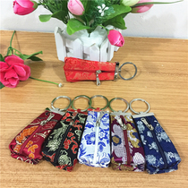 Silk brocade MP3 bag U disk storage bag key chain bag waist buckle coin purse coin bag small gift to foreigners