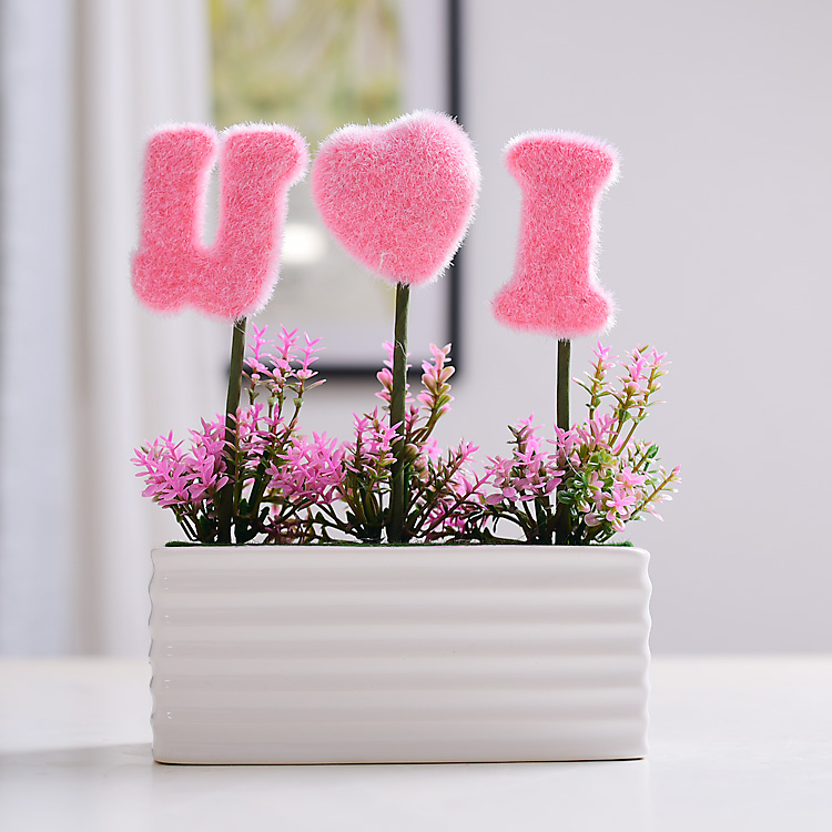 The Mini simulation decoration home decoration wedding gift flowers creative ceramics decoration MAO qiu potted furnishing articles