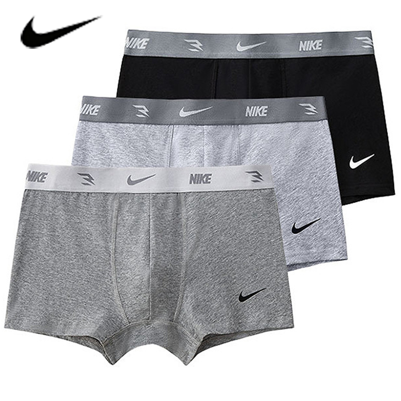 Nike Men's Underwear 2026 New Antibacterial Sports Boxer Briefs Comfortable Skin-Friendly 3-Pack Underwear