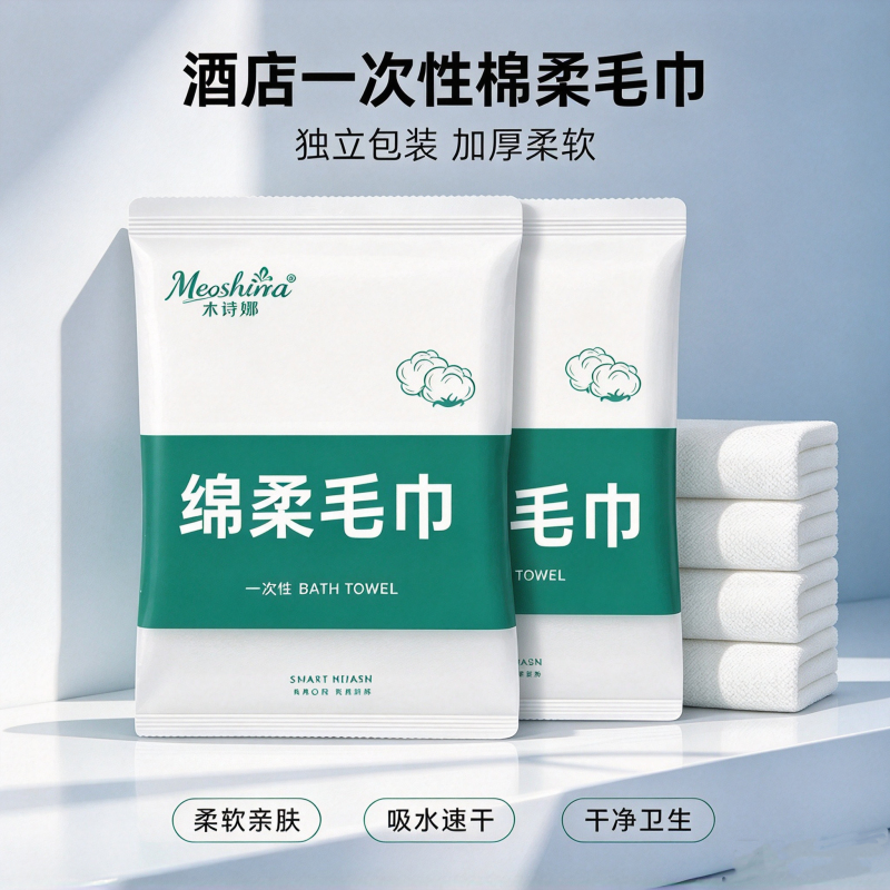Thickened Disposable Wood Pulp Cloth Towel, Face Towel, Special for Hotels, Guesthouses, and B&Bs, Absorbent, Lint-Free, Free Shipping
