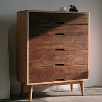 Full solid wood oak wood five bucket cabinet modern dining room combination simple tenon and mortise locker black walnut wood custom