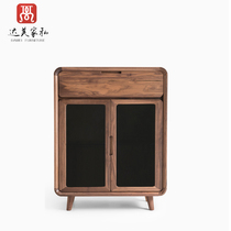 Nordic modern minimalist imports full solid wood oak black walnut wood storage cabinet shoes cabinet storage cabinets customizable