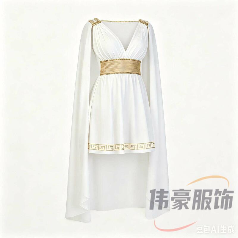 Weihao Halloween Cosplay Costume Greek Princess Athena White Dress Set Medieval Retro Stage Performance