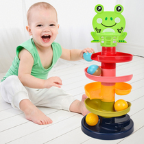  Turn around music track ball sliding ball tower toy stacked track rolling ball Shooting ball Baby baby children puzzle