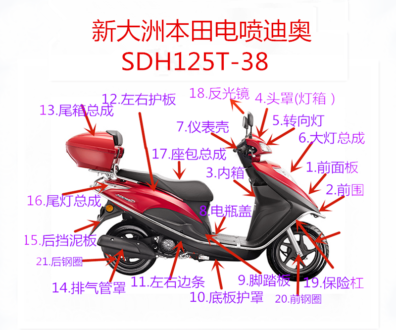Apply to the New Continent Honda Power Spdeo NS125D SDH125T-38 Panel Front Heavlamp Case Accessories