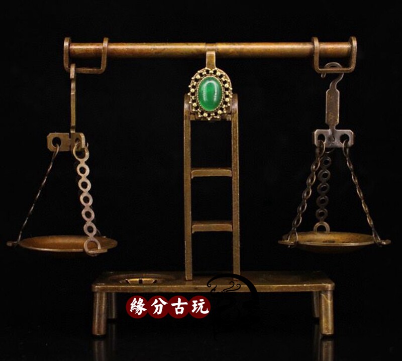 Ancient play Miscellaneous antique bronze ware small scales called home decorations bronze ware brass scales weighing in the pendulum-Taobao