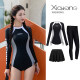 Women's One-Piece Long-Sleeved Conservative Wetsuit, Rash Guard, Snorkeling Suit, Slimming Sun Protection Swimsuit for Students, Outdoor