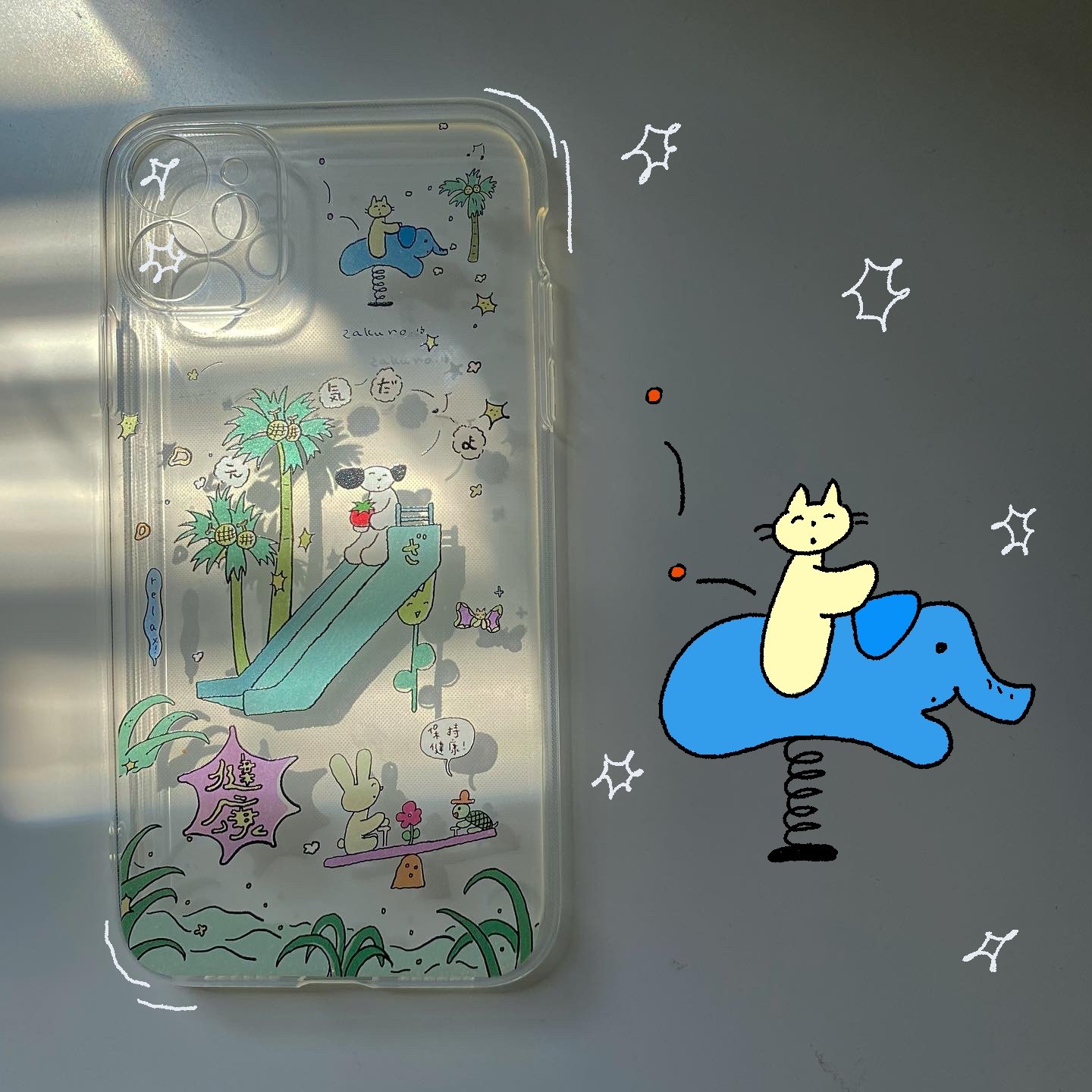 Pomegranate zakuro｜Original illustration design transparent silicone all - pack - edge soft shell puppy paradise